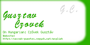 gusztav czovek business card